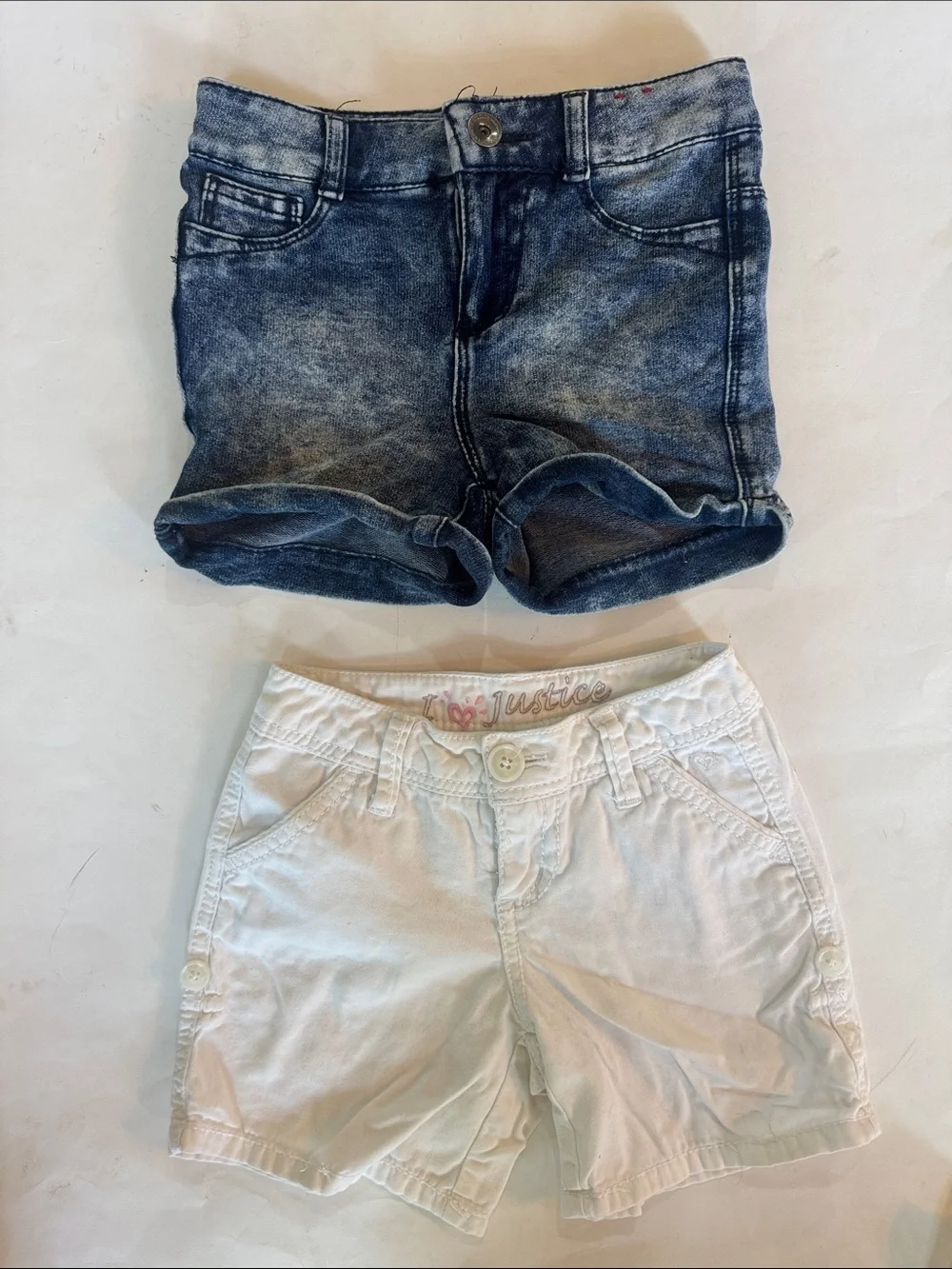 Justice & Authentic American Heritage 2p Lot Girls Shorts Size 7 GUC KP $40